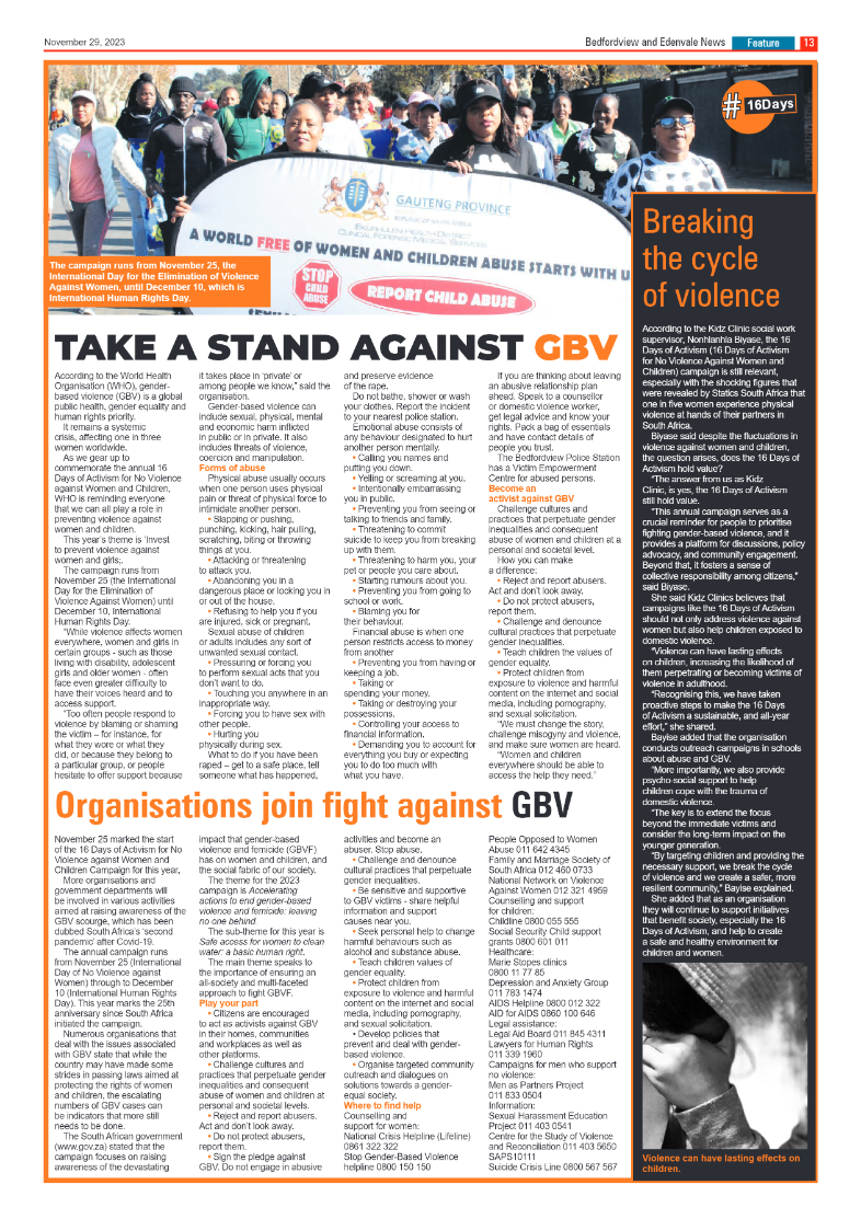 Bedfordview and Edenvale News 29 December 2023 page 13