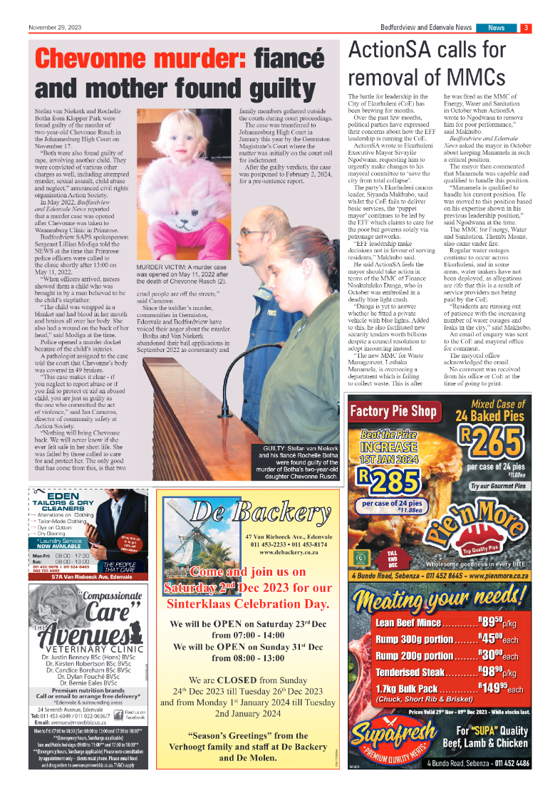 Bedfordview and Edenvale News 29 December 2023 page 3