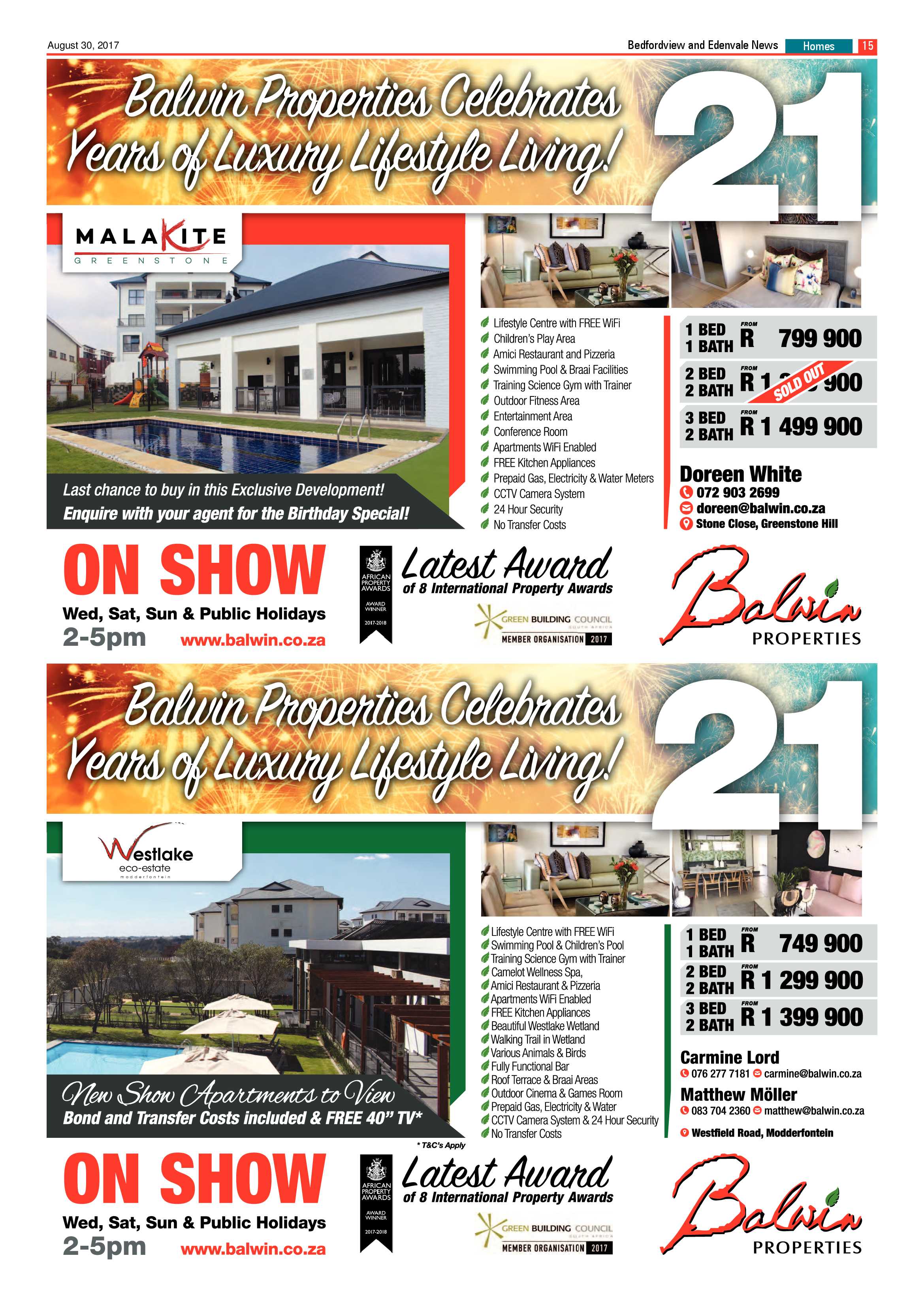 Bedfordview and Edenvale News 30 August 2017 page 15