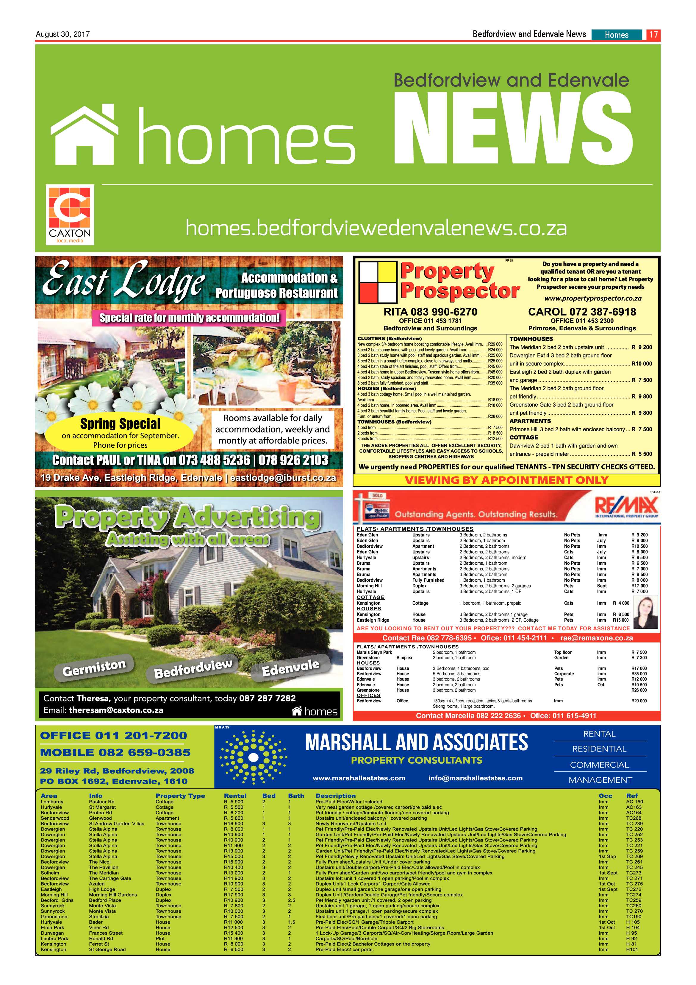 Bedfordview and Edenvale News 30 August 2017 page 17