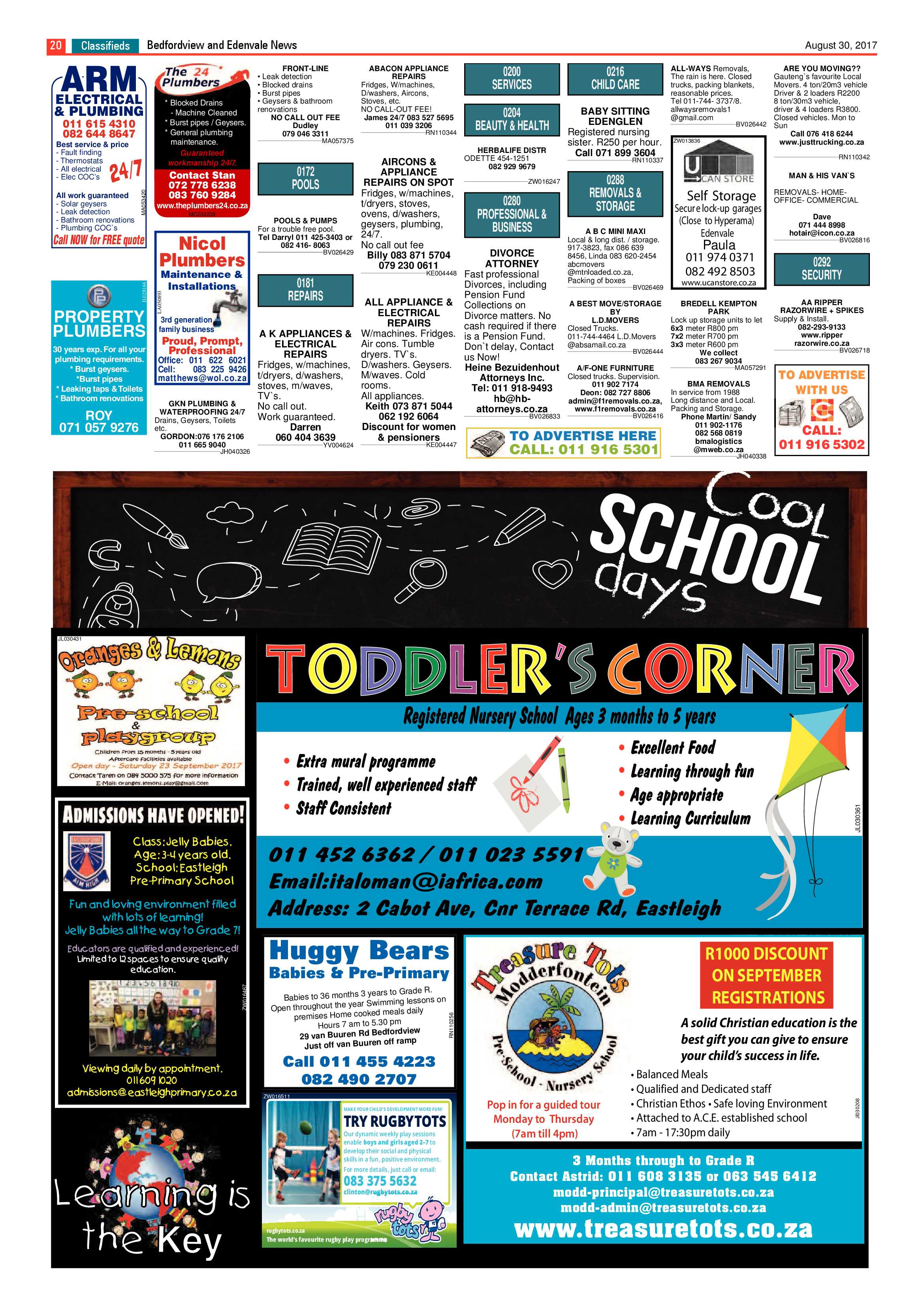 Bedfordview and Edenvale News 30 August 2017 page 20