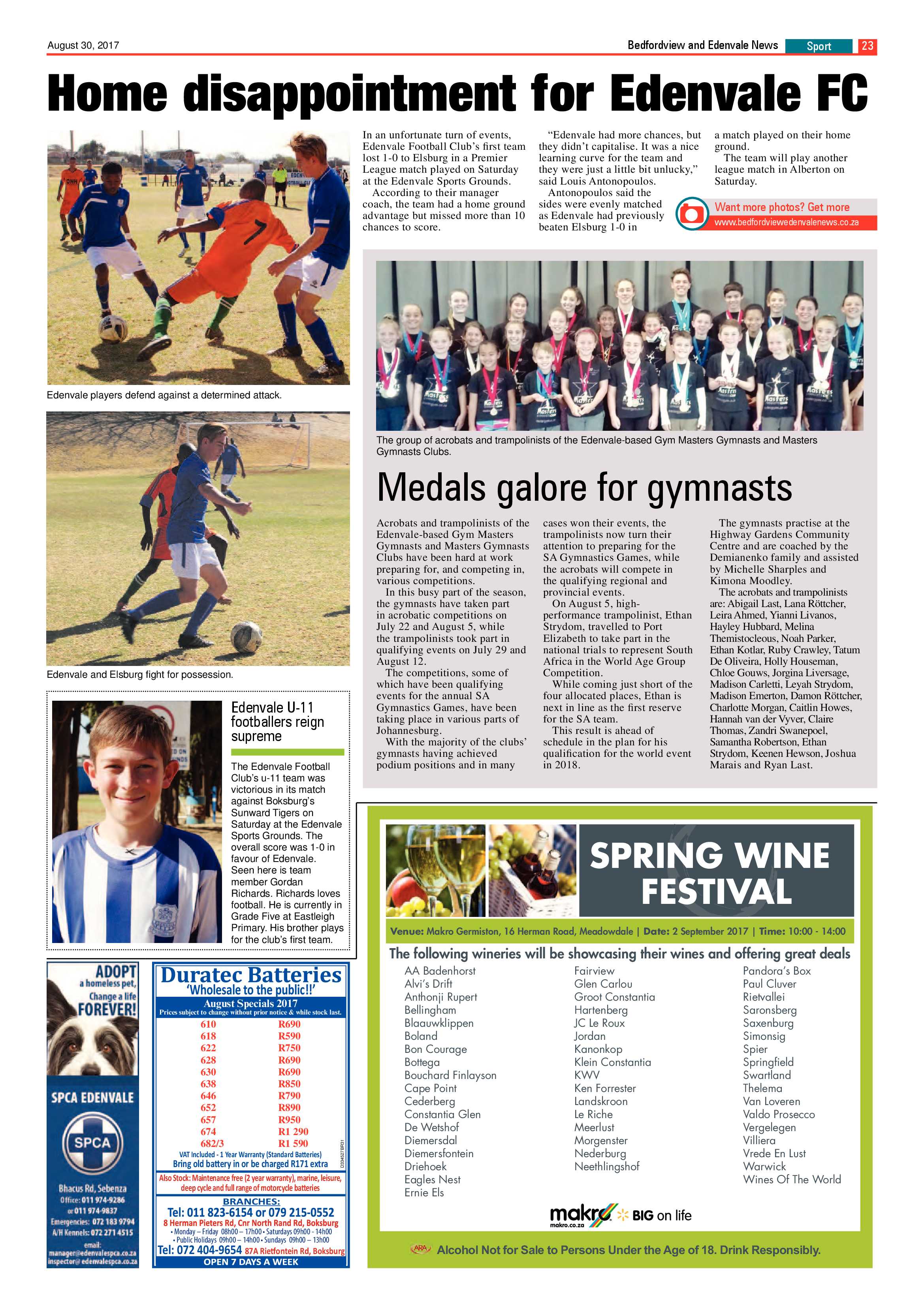 Bedfordview and Edenvale News 30 August 2017 page 23