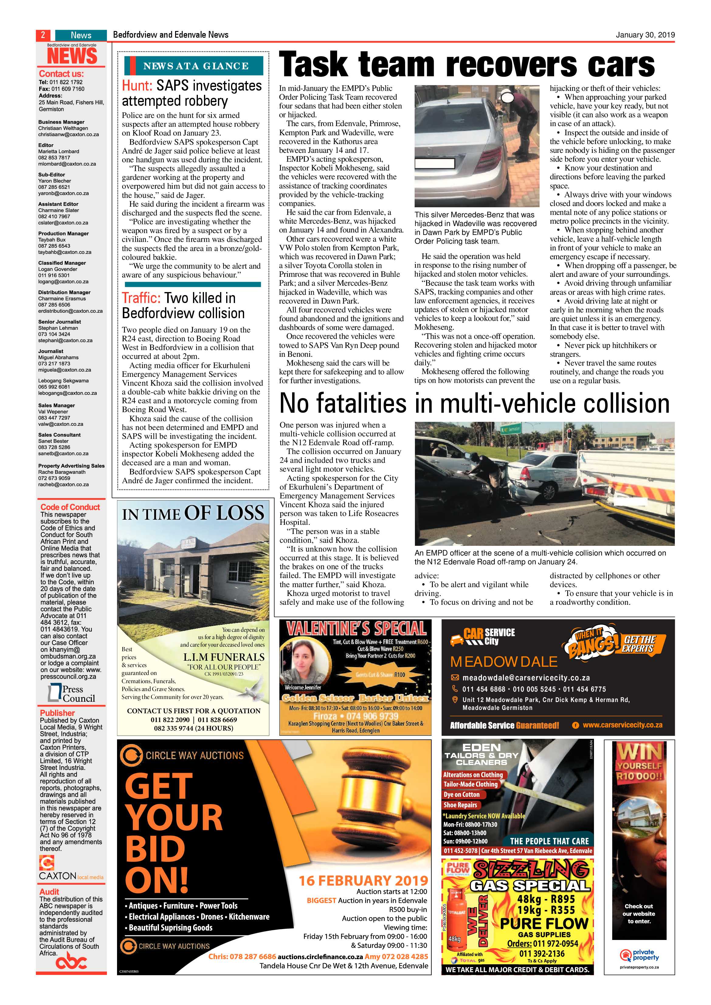 Bedfordview and Edenvale News 30 January 2019 page 2