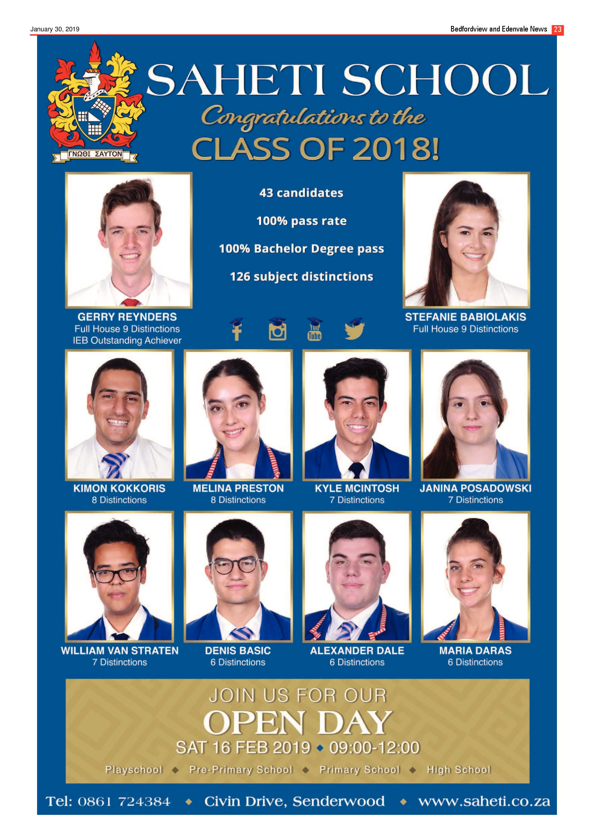 Bedfordview and Edenvale News 30 January 2019 page 23