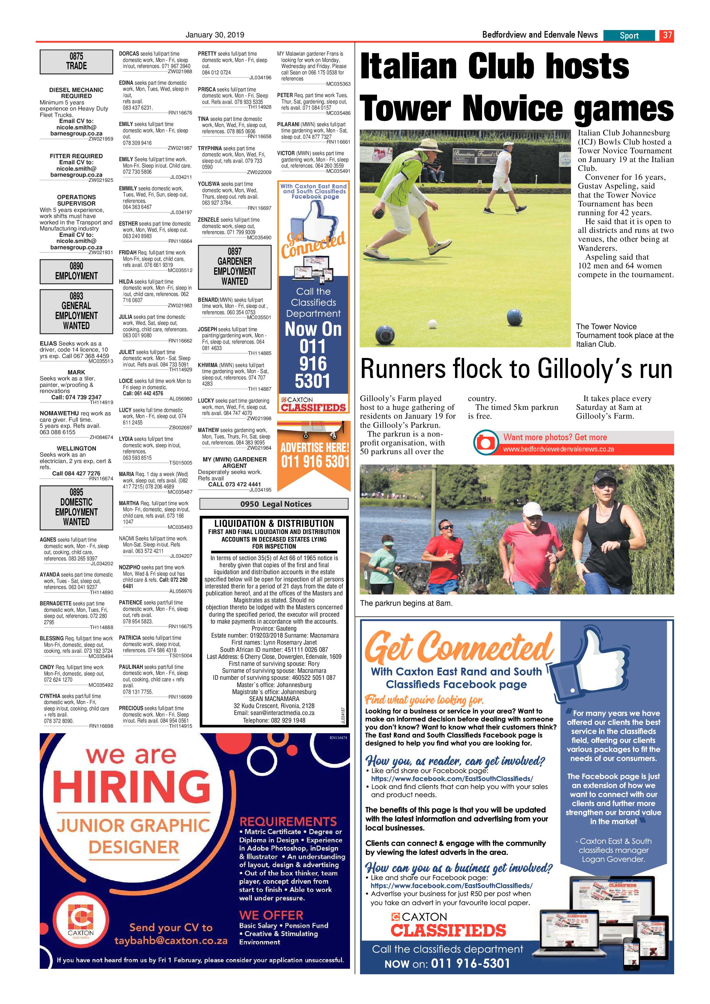 Bedfordview and Edenvale News 30 January 2019 page 37