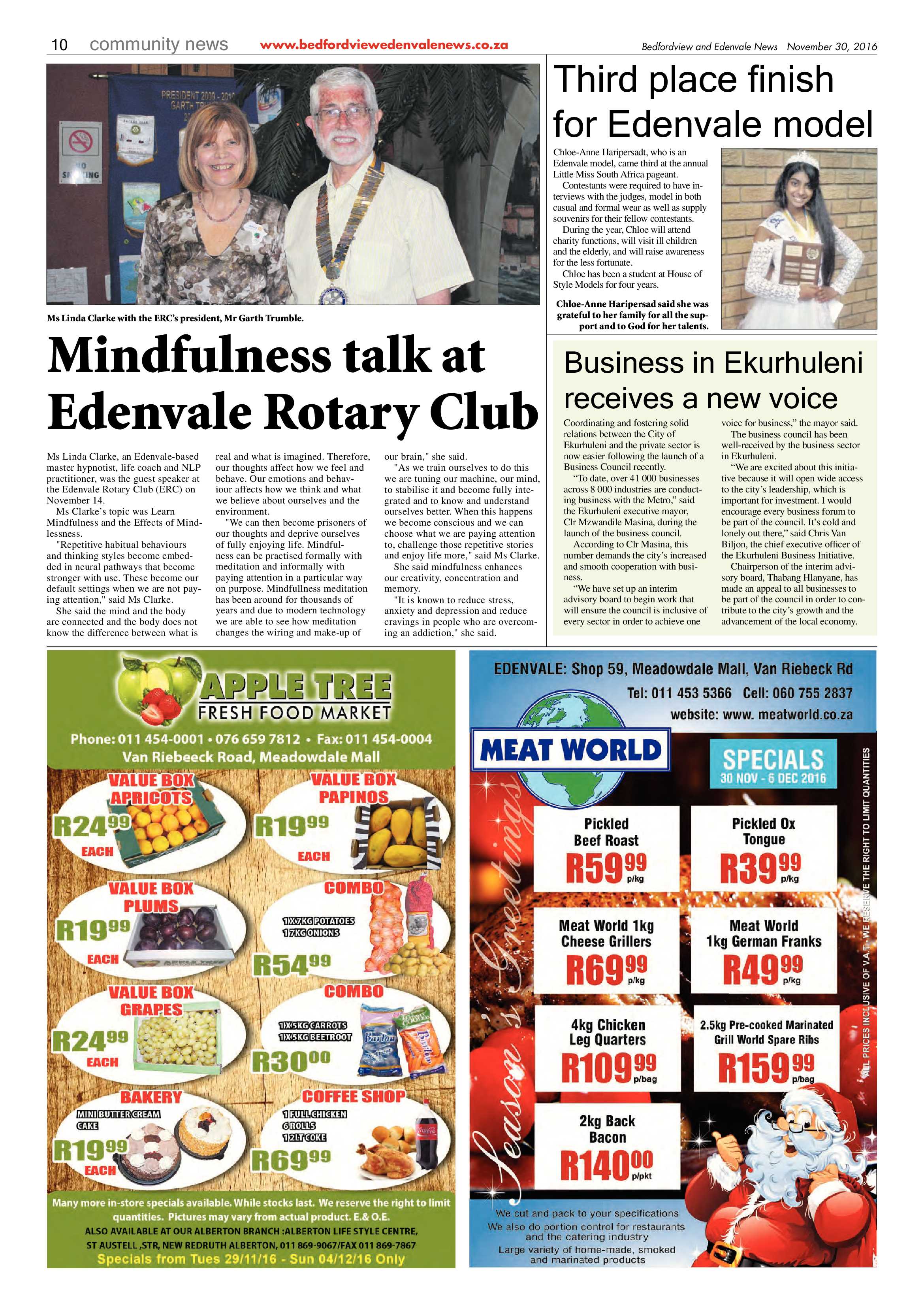 Bedfordview and Edenvale News 30 November 2016 page 10