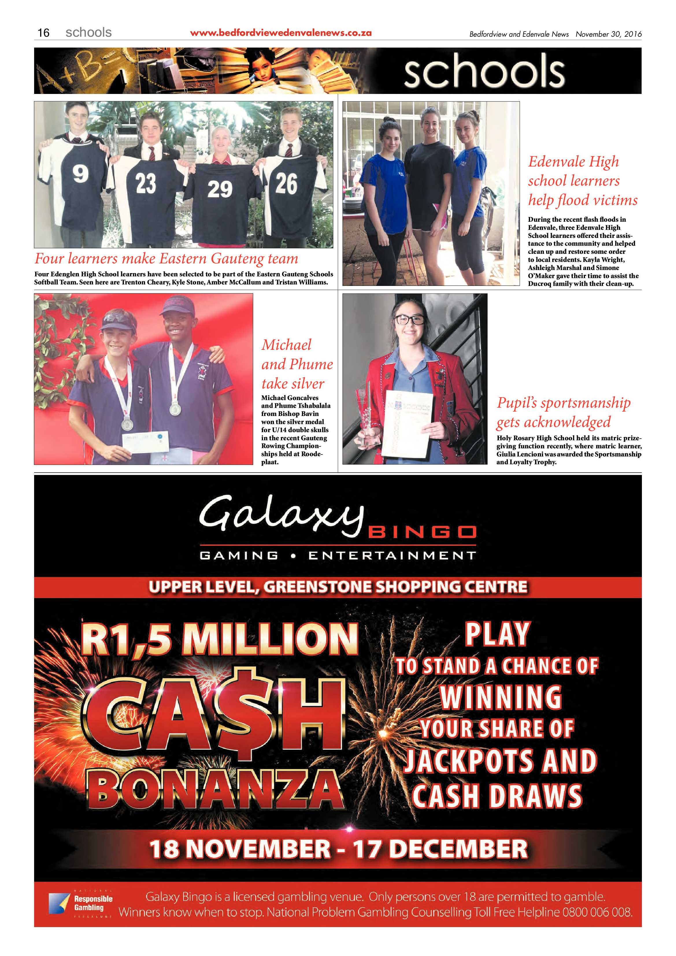 Bedfordview and Edenvale News 30 November 2016 page 16