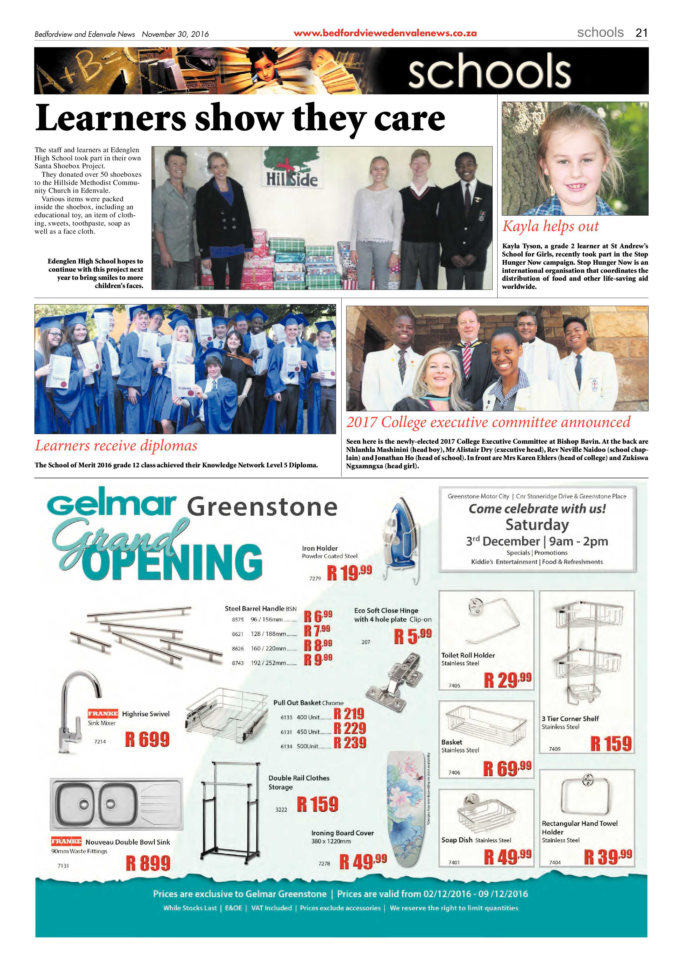 Bedfordview and Edenvale News 30 November 2016 page 21