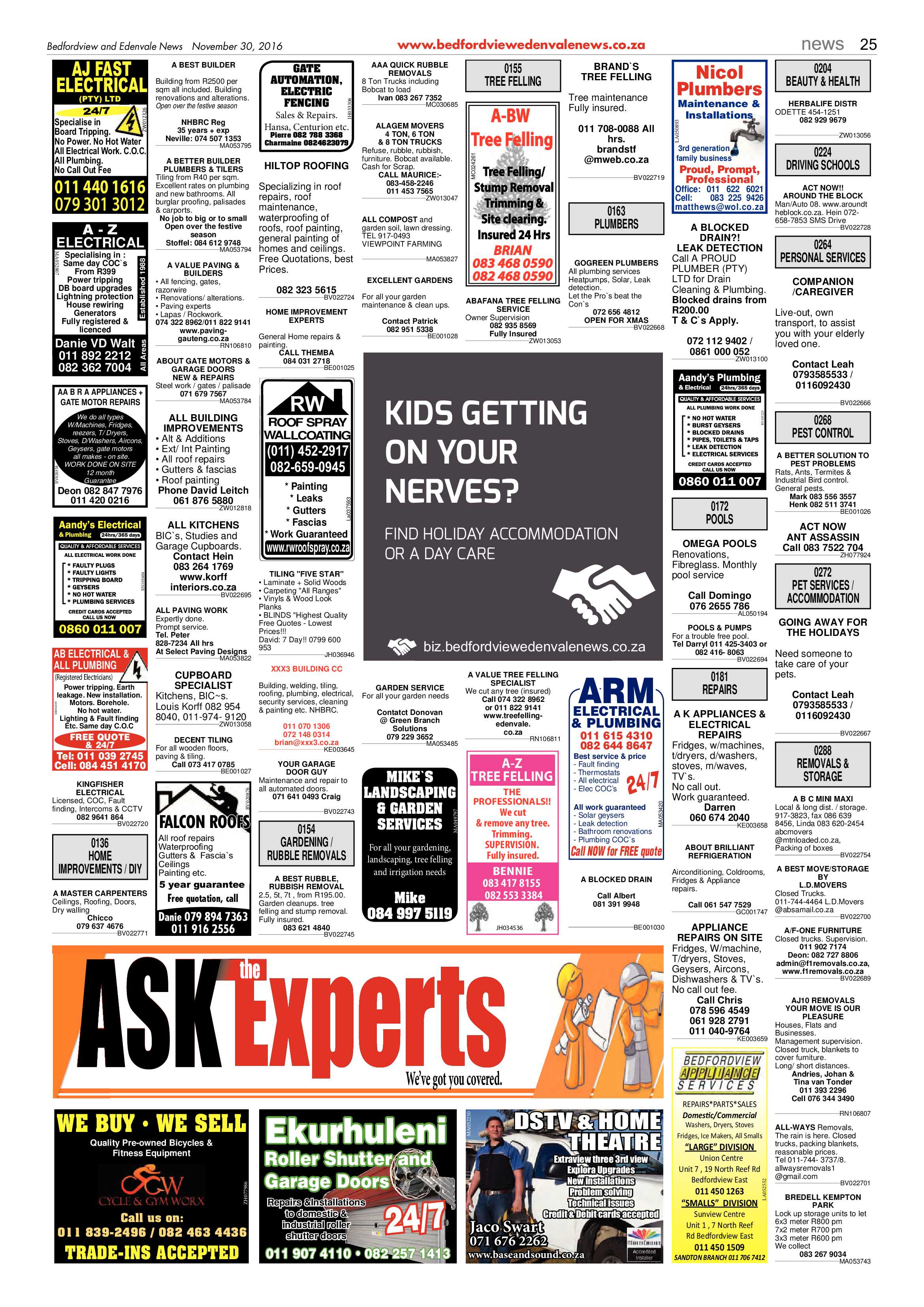 Bedfordview and Edenvale News 30 November 2016 page 25