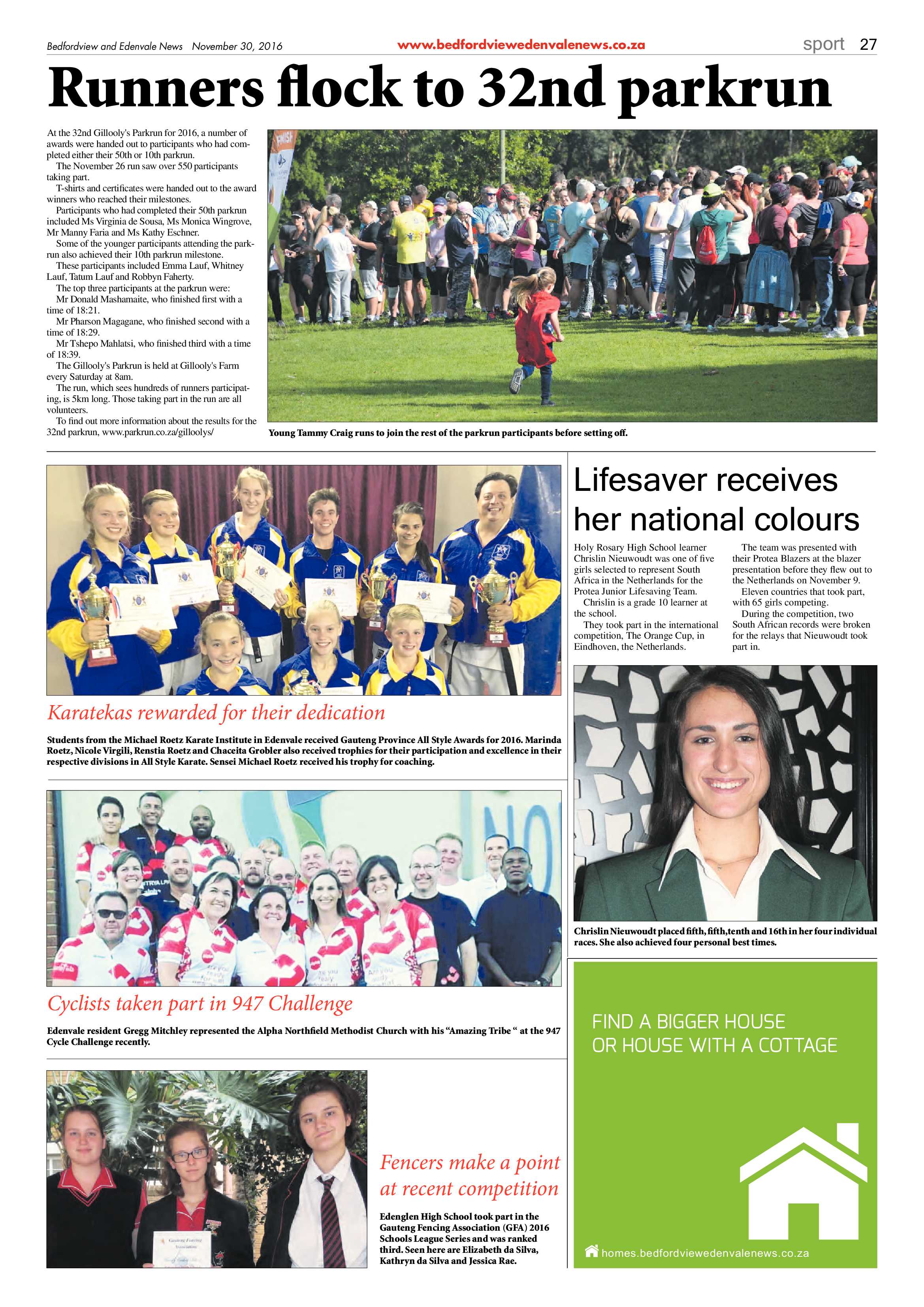 Bedfordview and Edenvale News 30 November 2016 page 27
