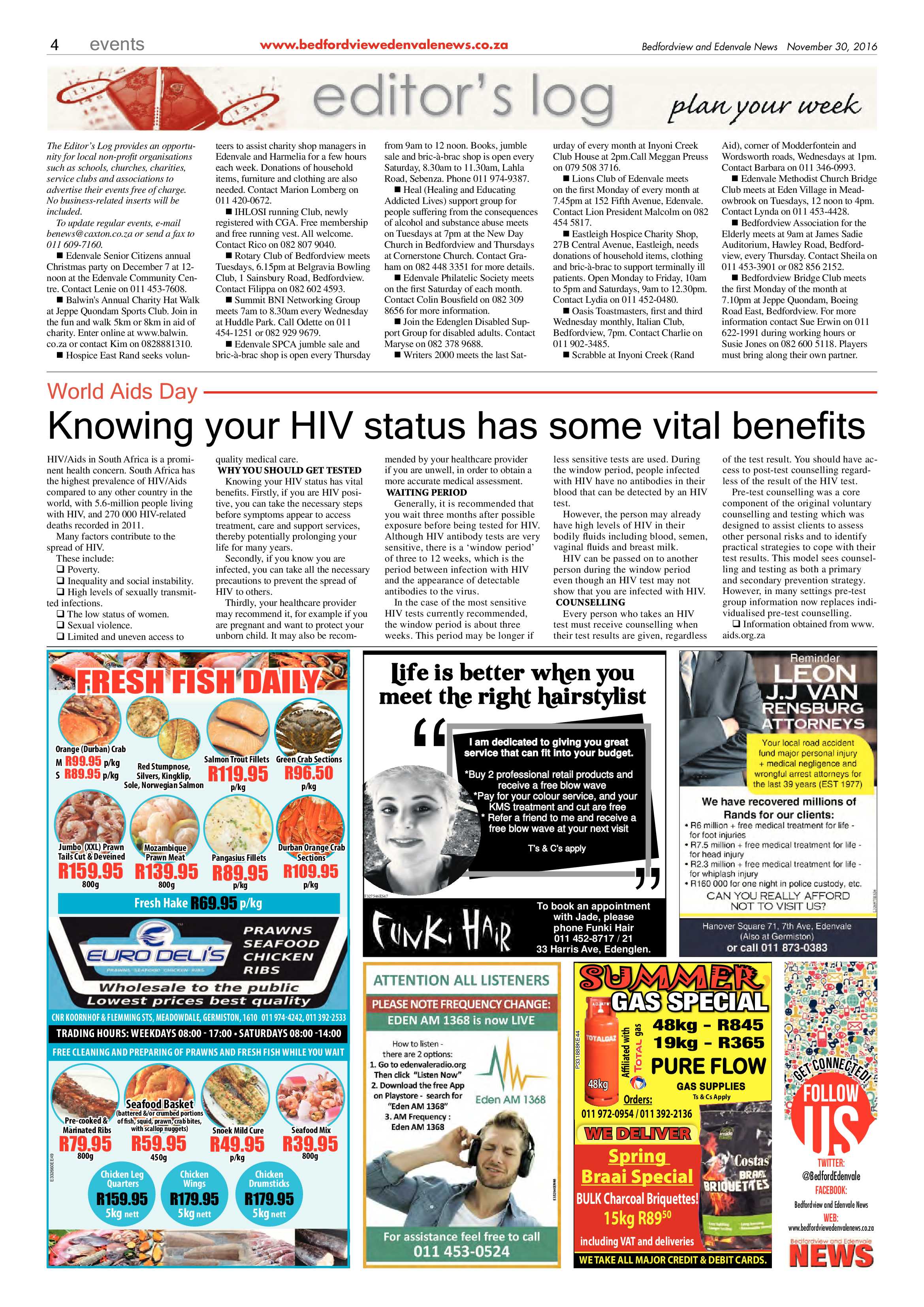 Bedfordview and Edenvale News 30 November 2016 page 4
