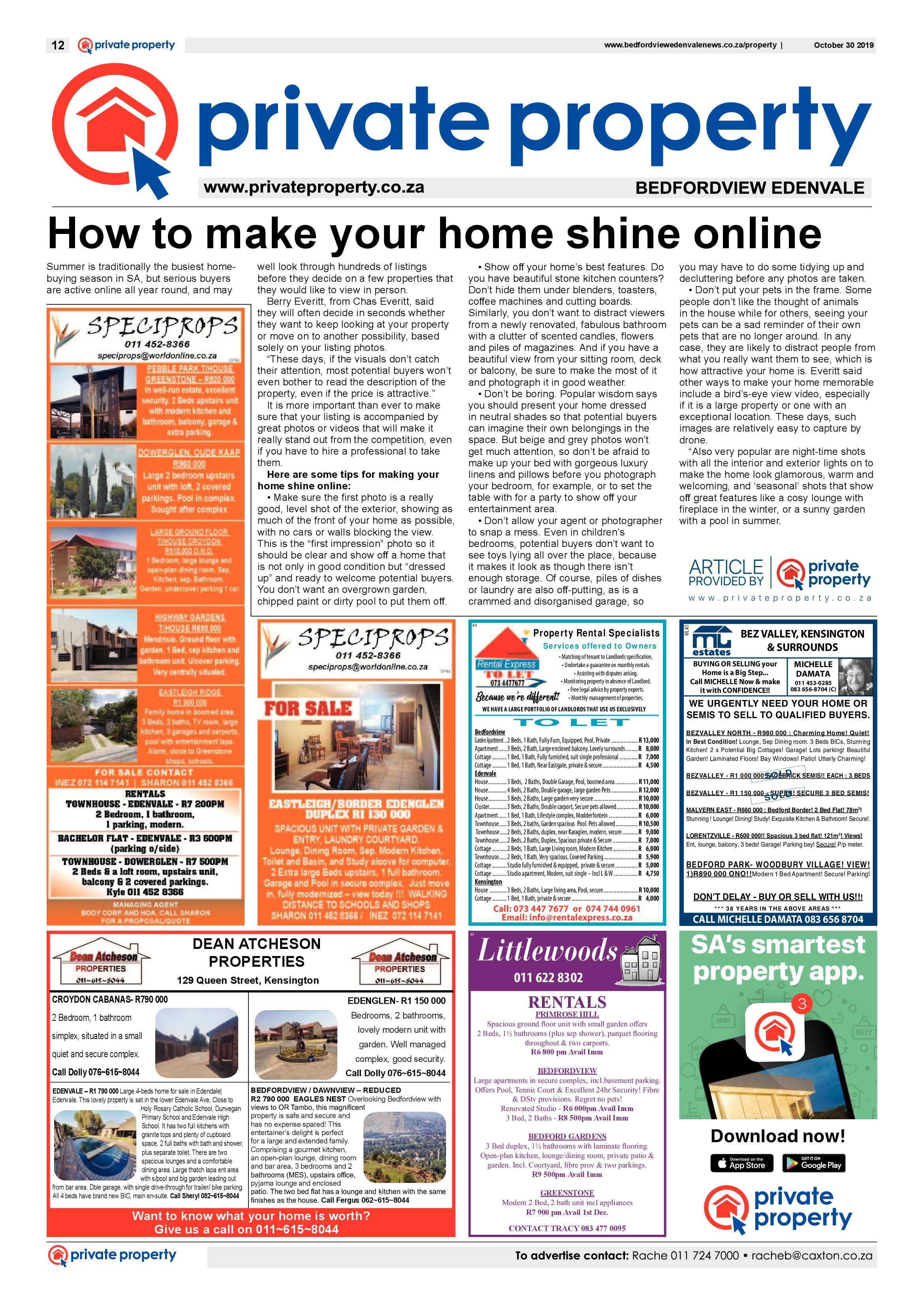 Bedfordview and Edenvale News 30 October 2019 page 12