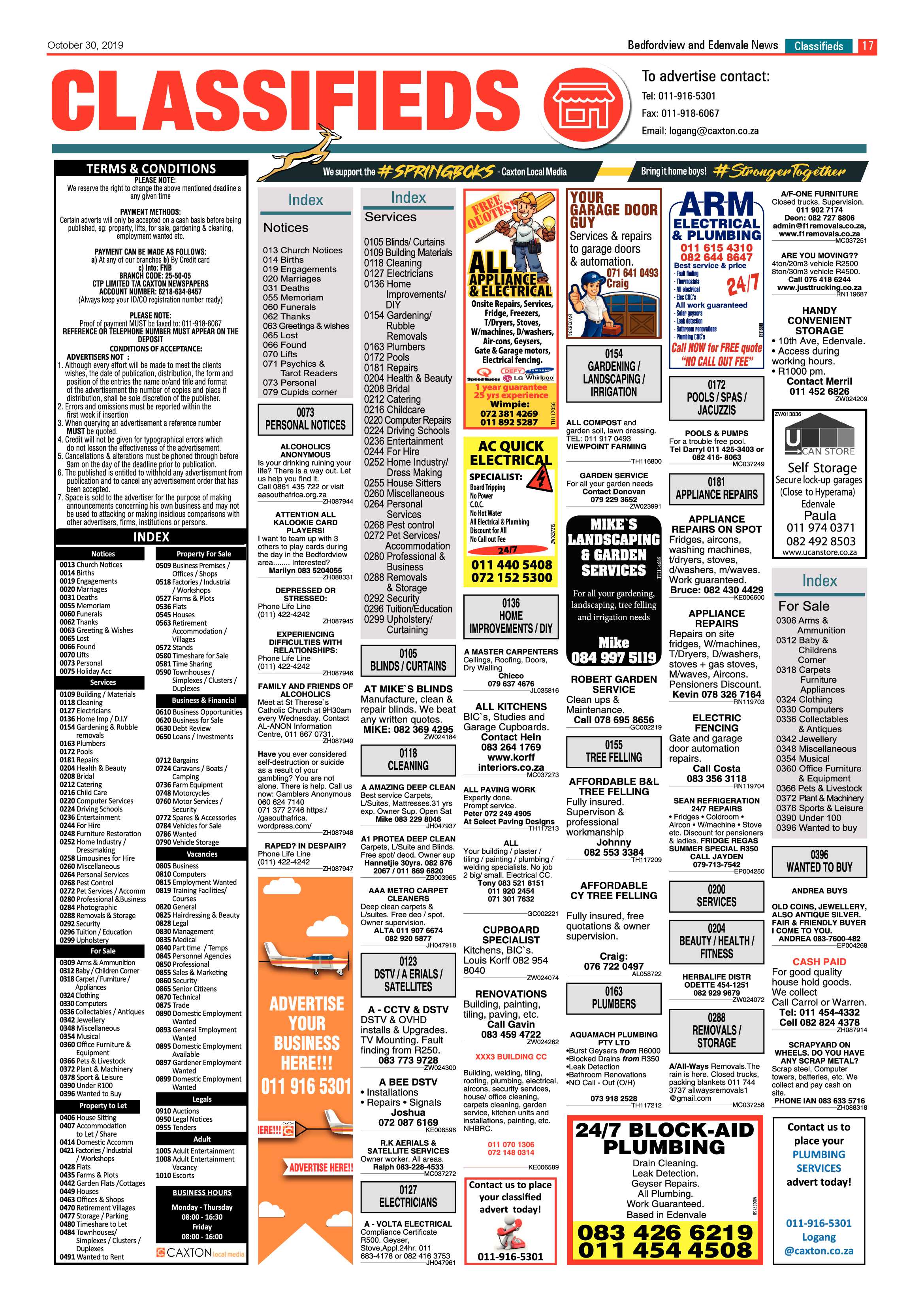 Bedfordview and Edenvale News 30 October 2019 page 17