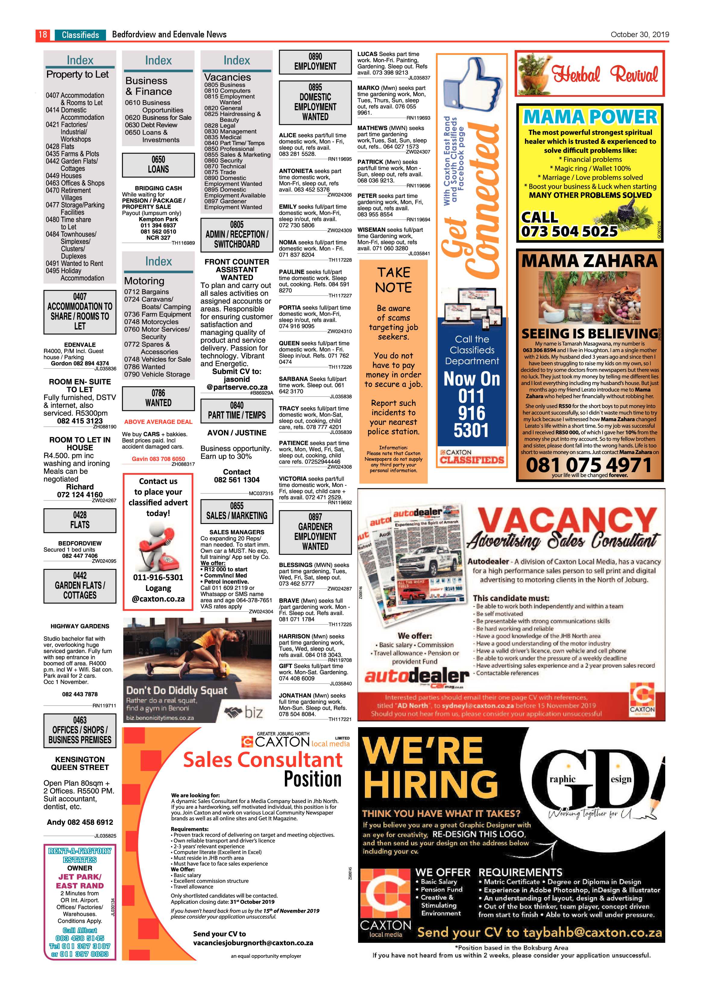 Bedfordview and Edenvale News 30 October 2019 page 18
