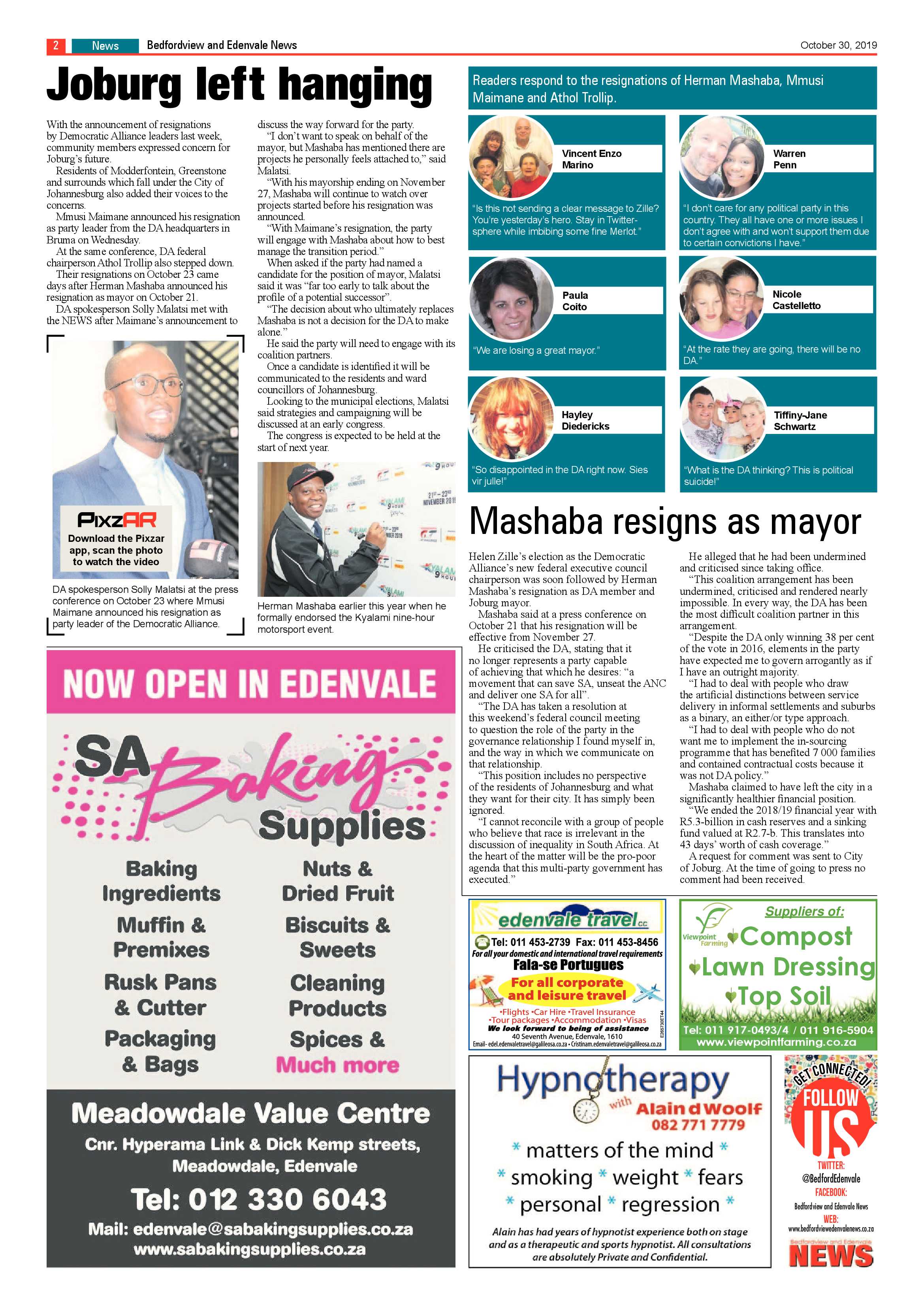Bedfordview and Edenvale News 30 October 2019 page 2