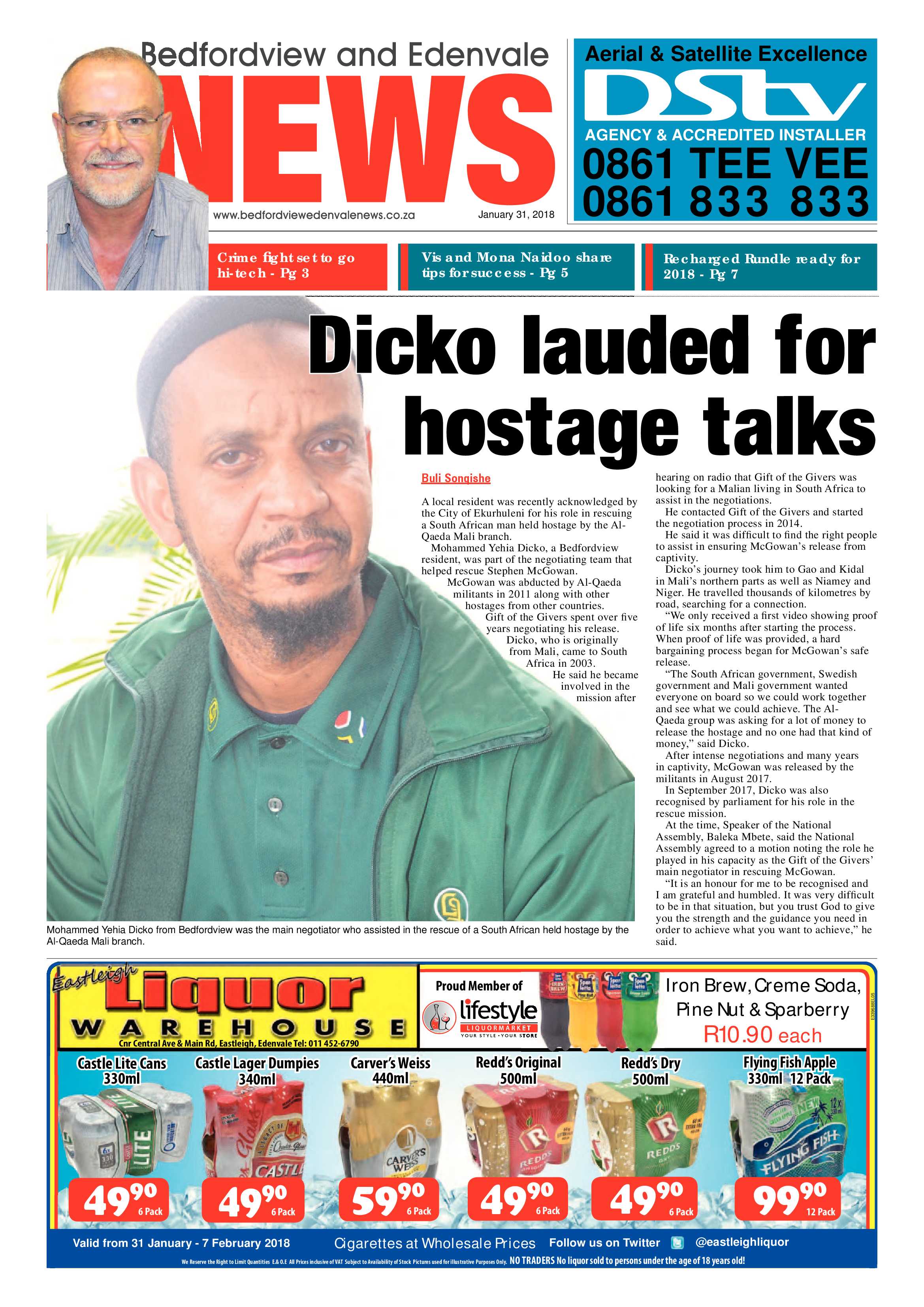 Bedfordview and Edenvale News 31 January 2018 page 1