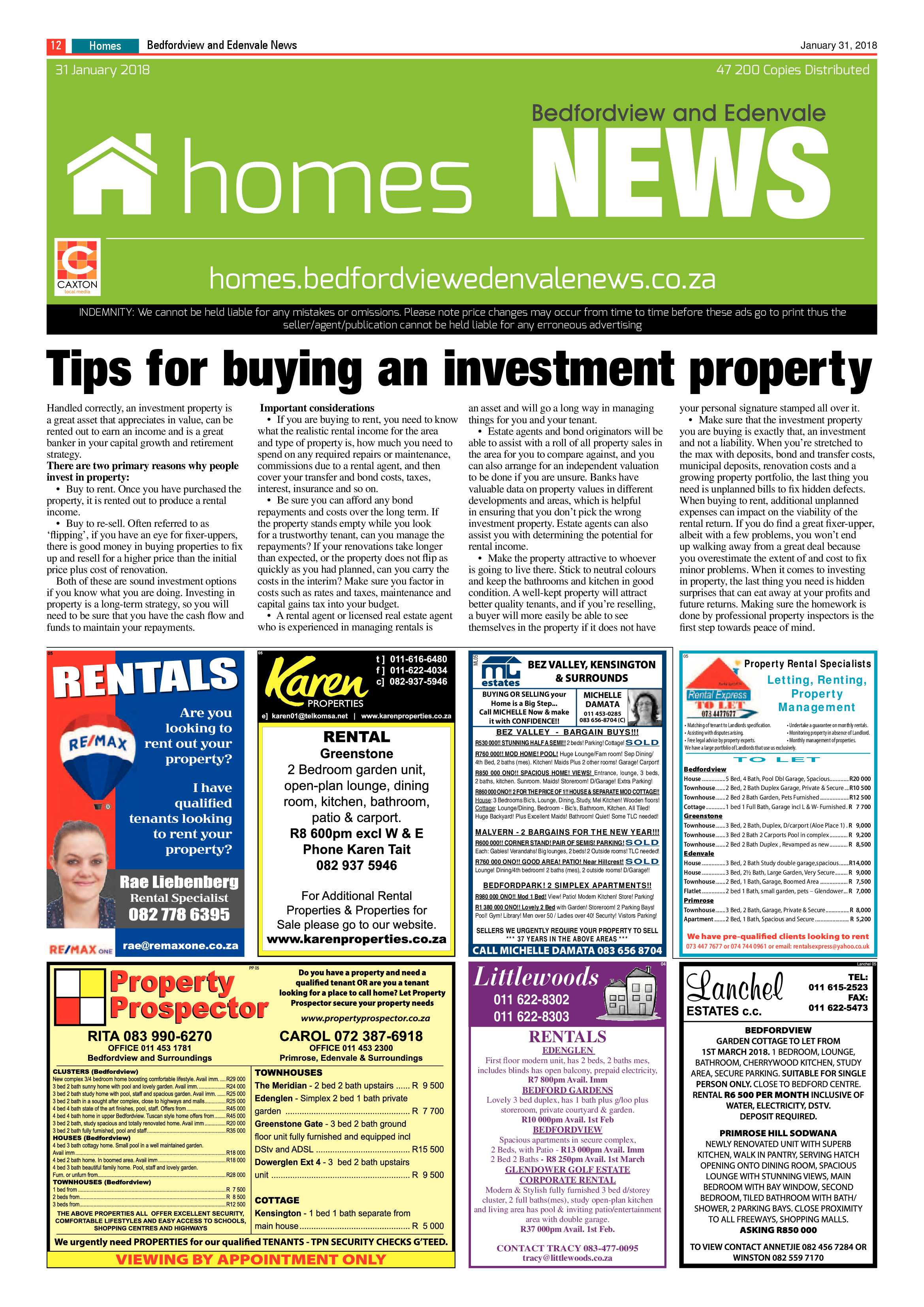 Bedfordview and Edenvale News 31 January 2018 page 12