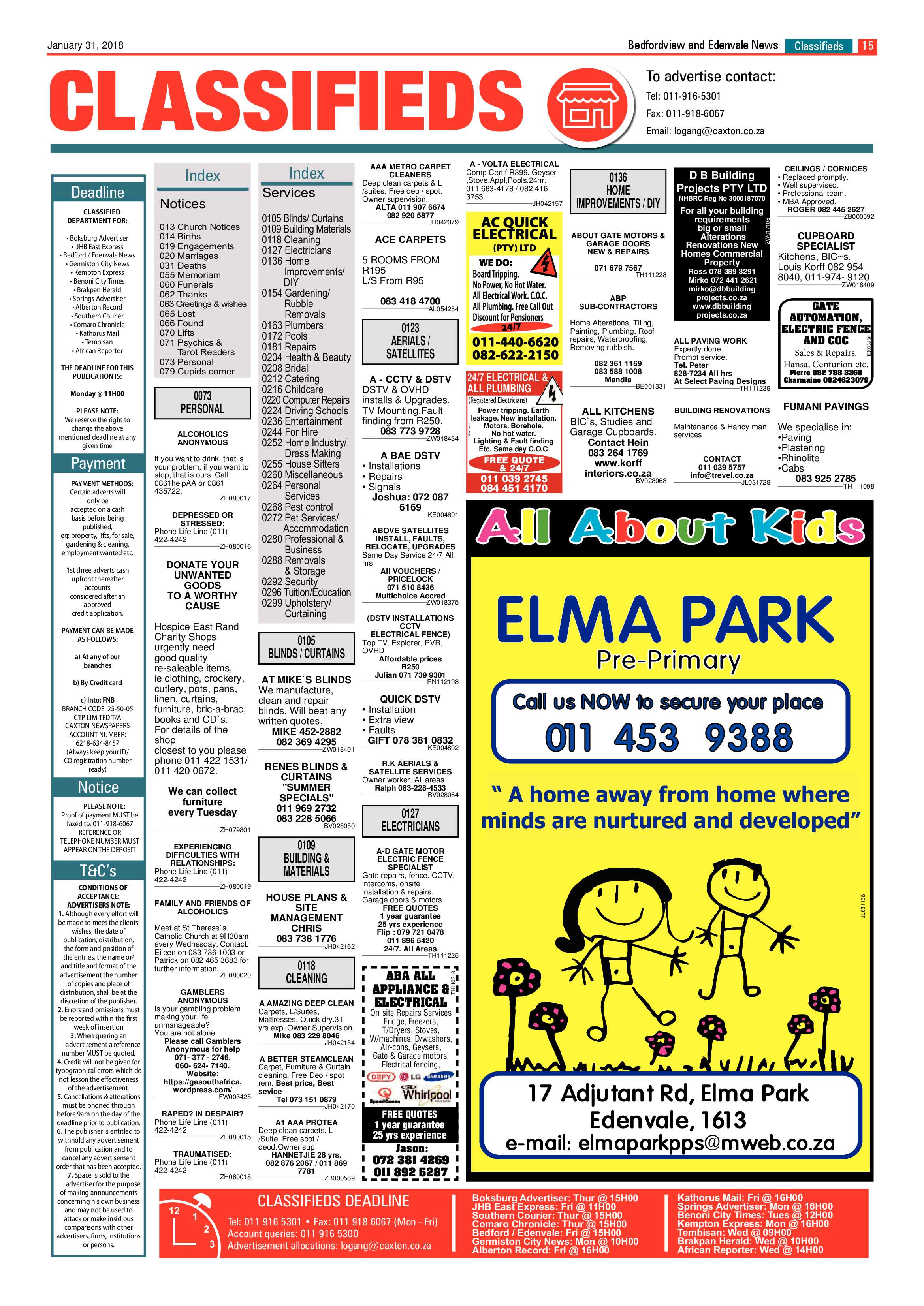 Bedfordview and Edenvale News 31 January 2018 page 15