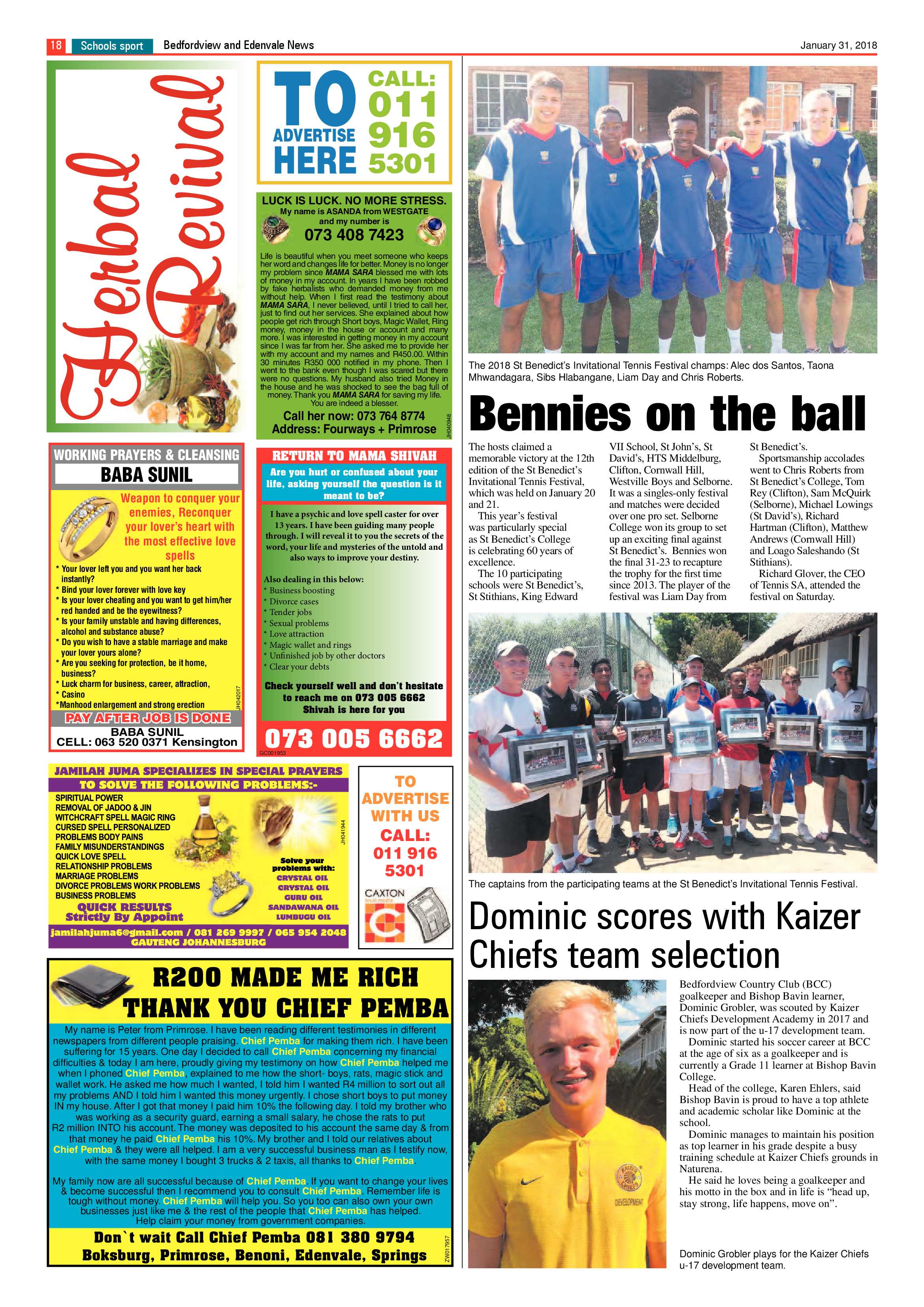 Bedfordview and Edenvale News 31 January 2018 page 18