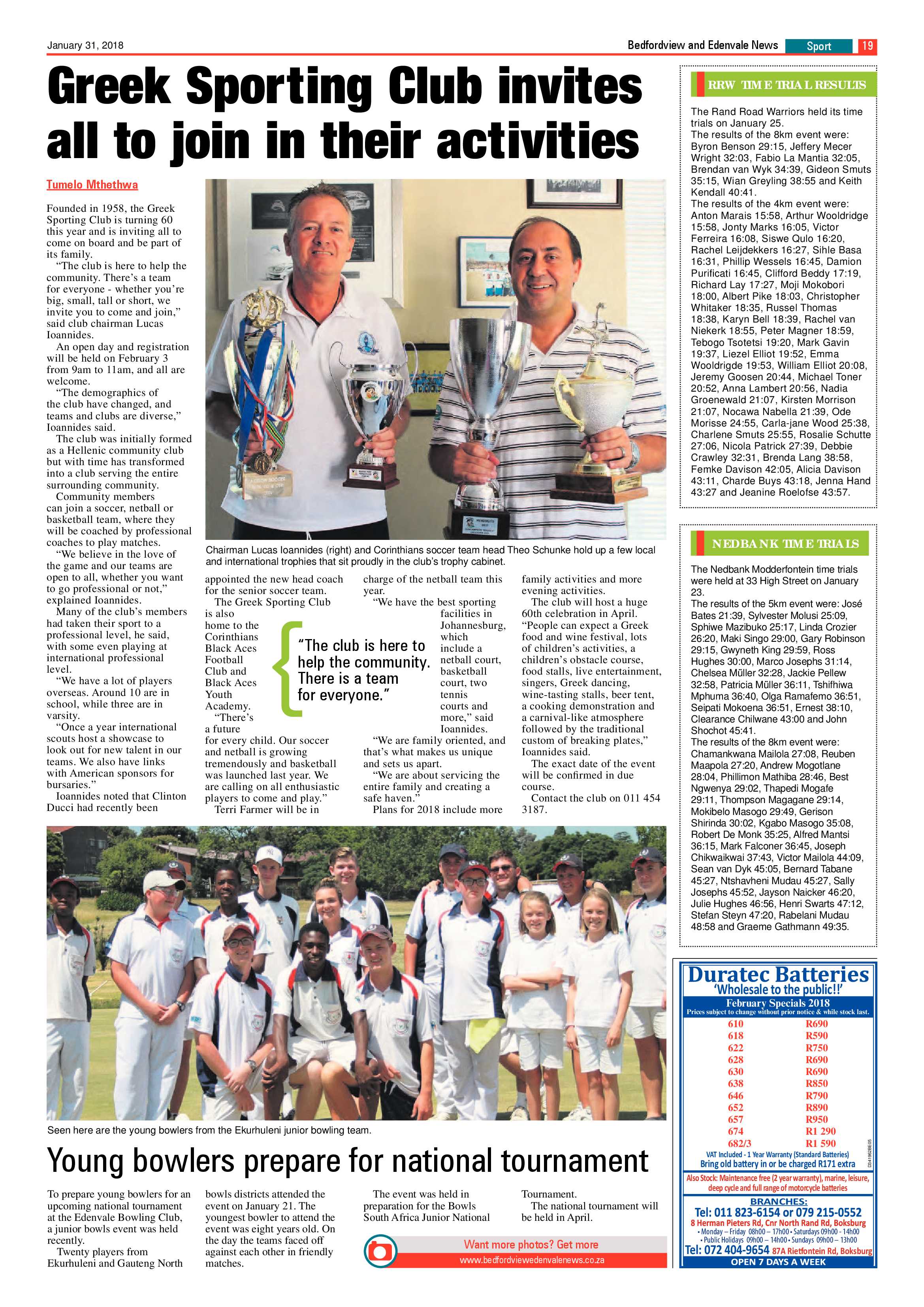 Bedfordview and Edenvale News 31 January 2018 page 19