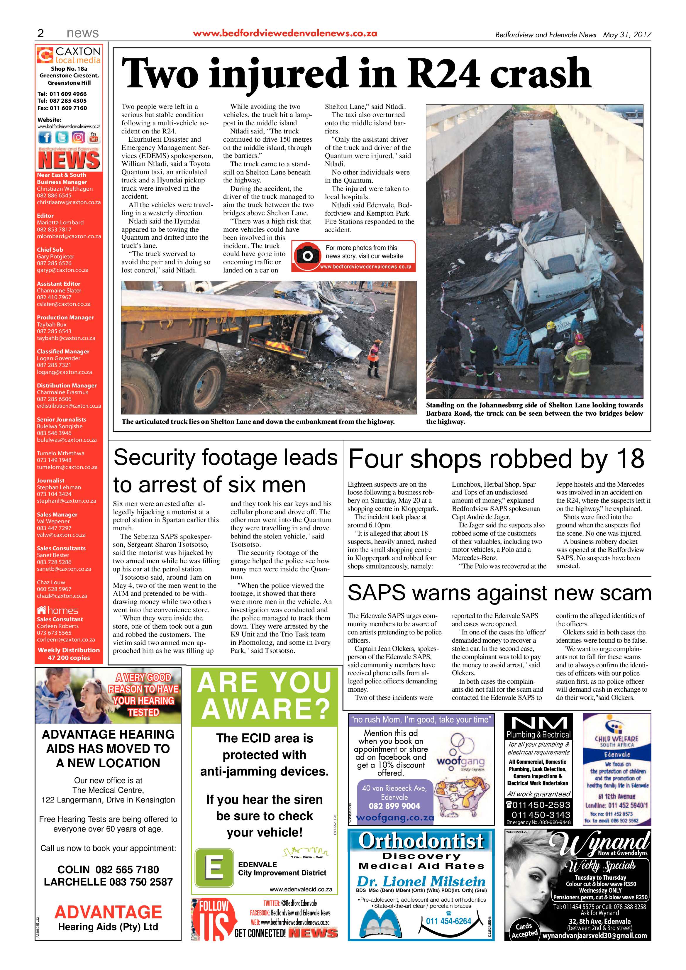 Bedfordview and Edenvale News 31 May 2017 page 2