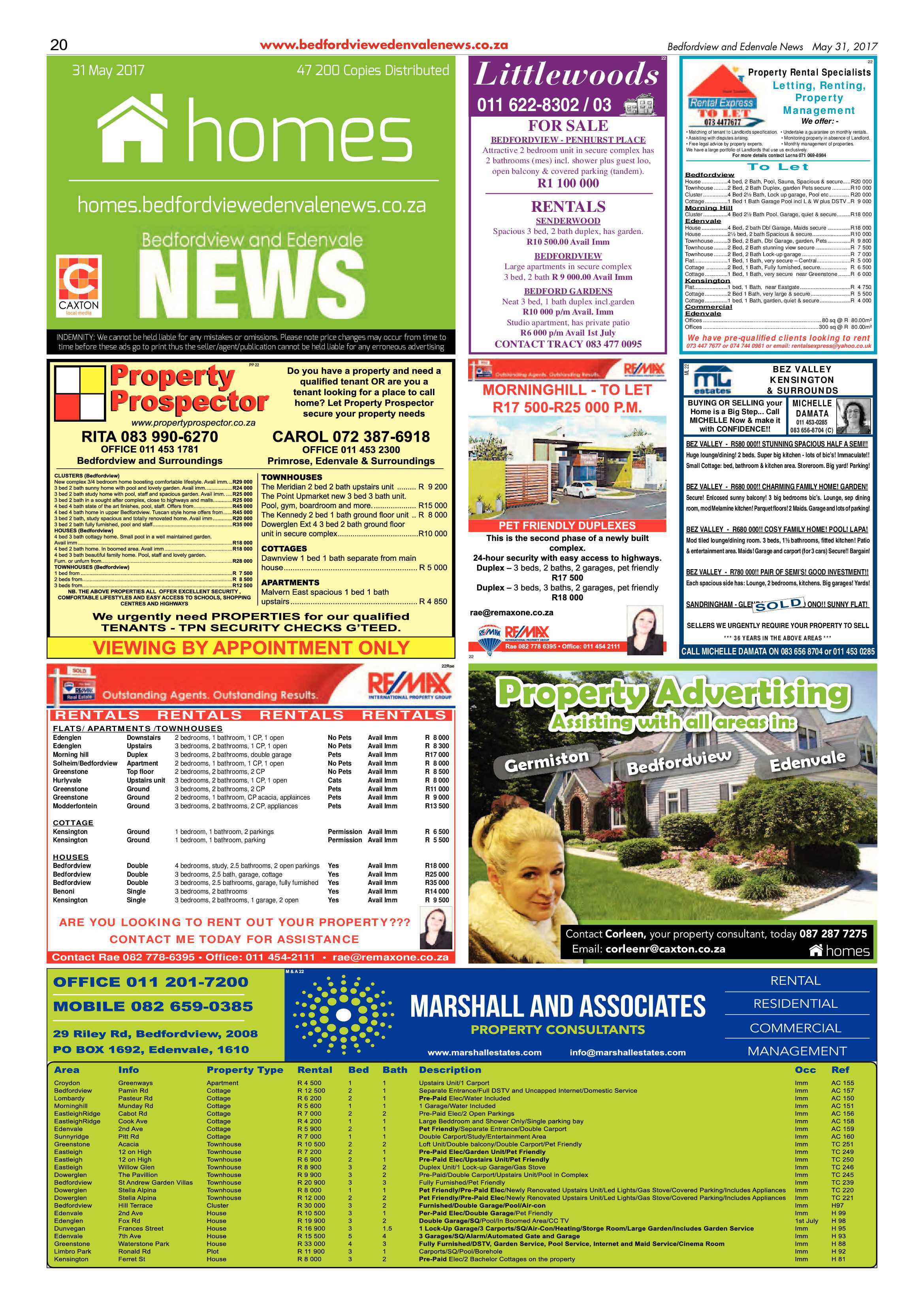 Bedfordview and Edenvale News 31 May 2017 page 20