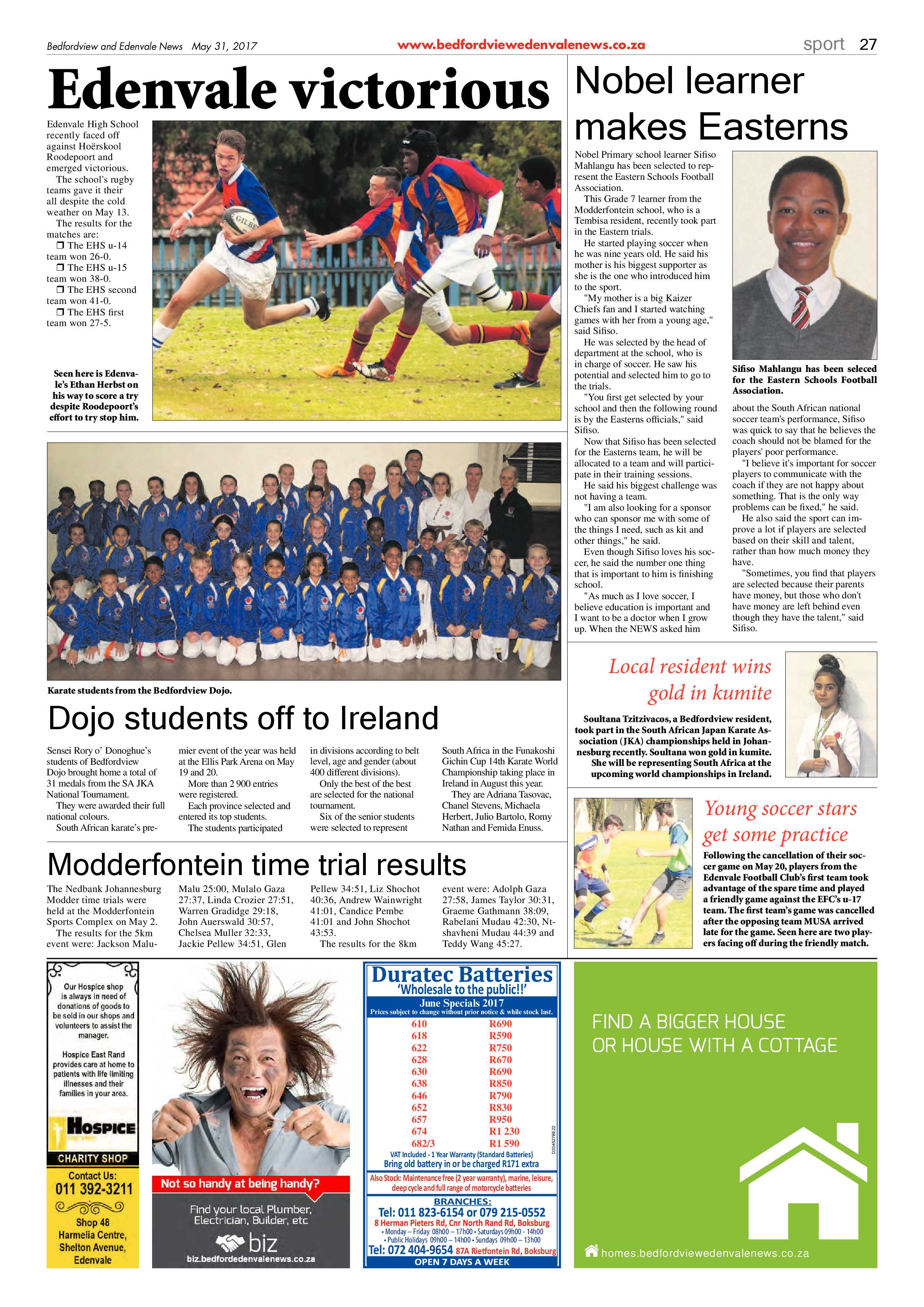 Bedfordview and Edenvale News 31 May 2017 page 27