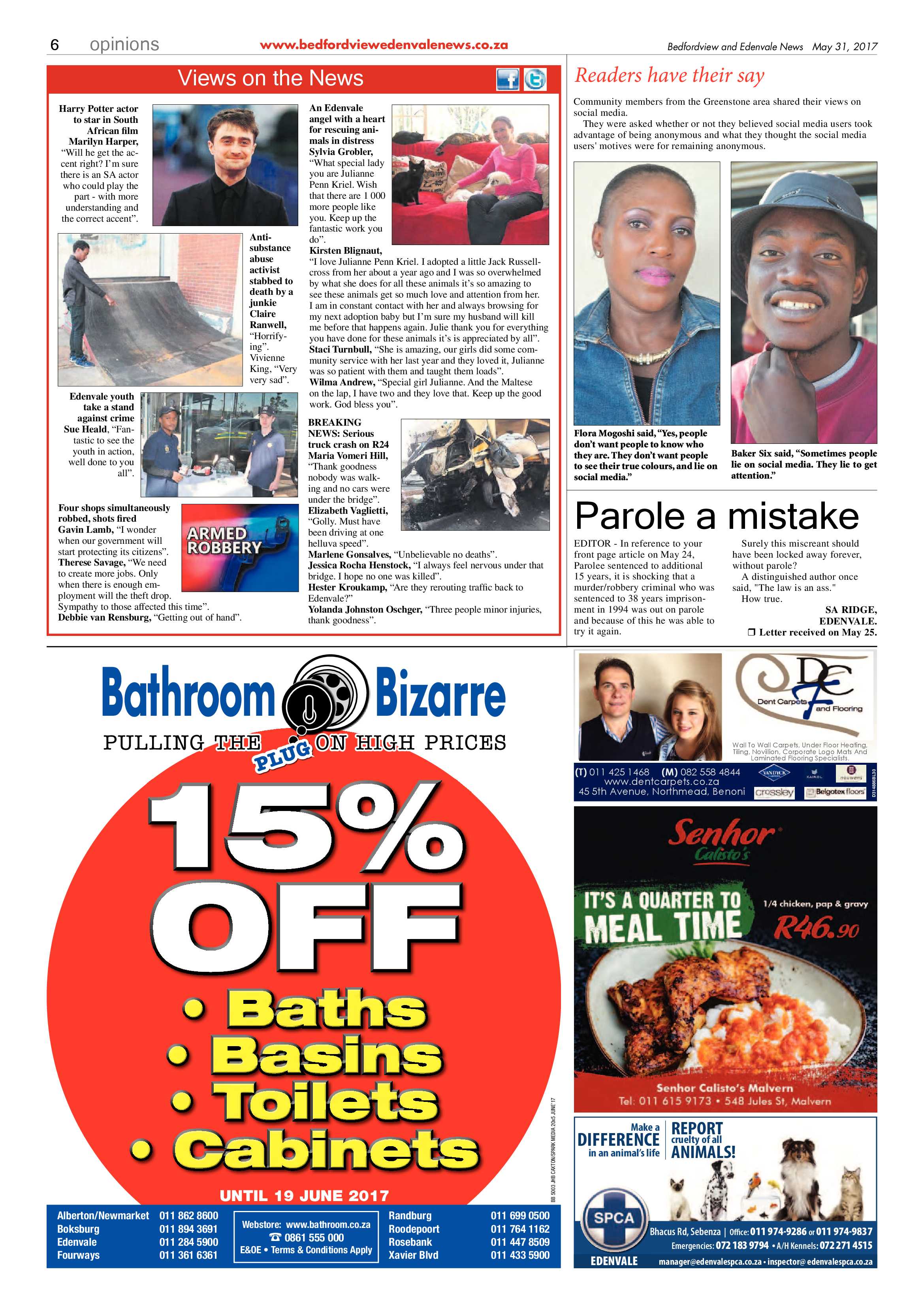 Bedfordview and Edenvale News 31 May 2017 page 6