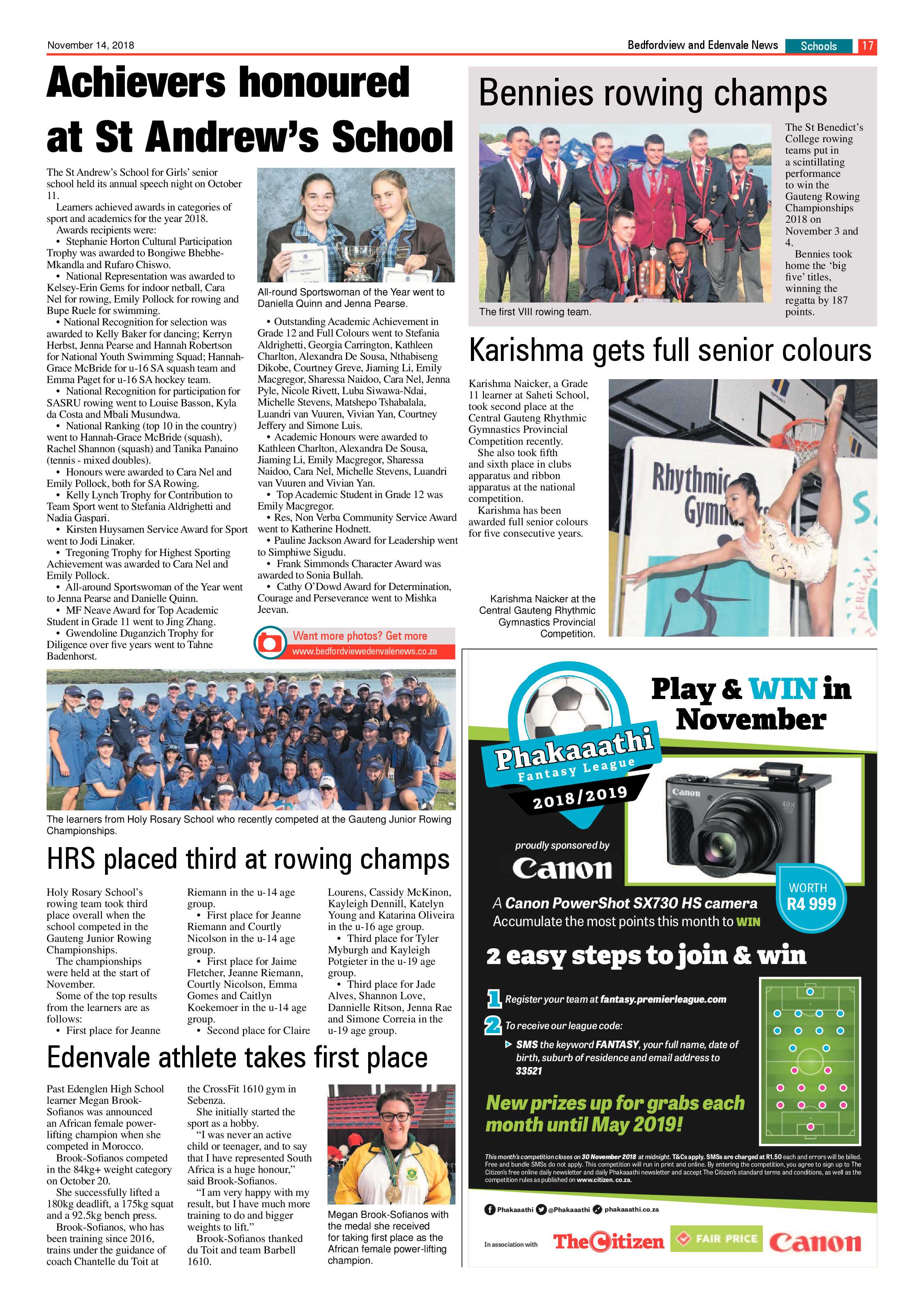 Bedfordview and Edenvale news 14 November 2018 page 17