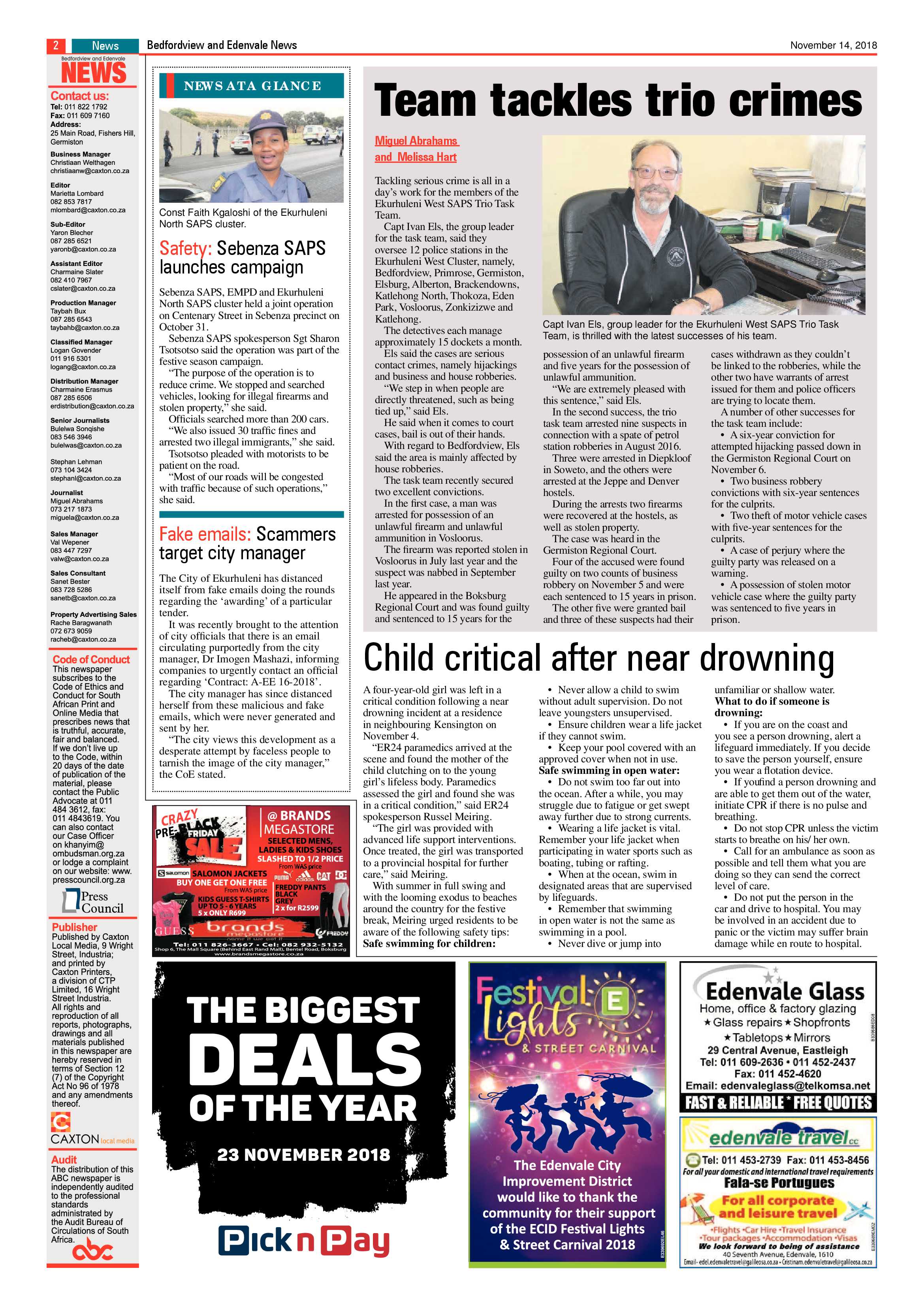 Bedfordview and Edenvale news 14 November 2018 page 2