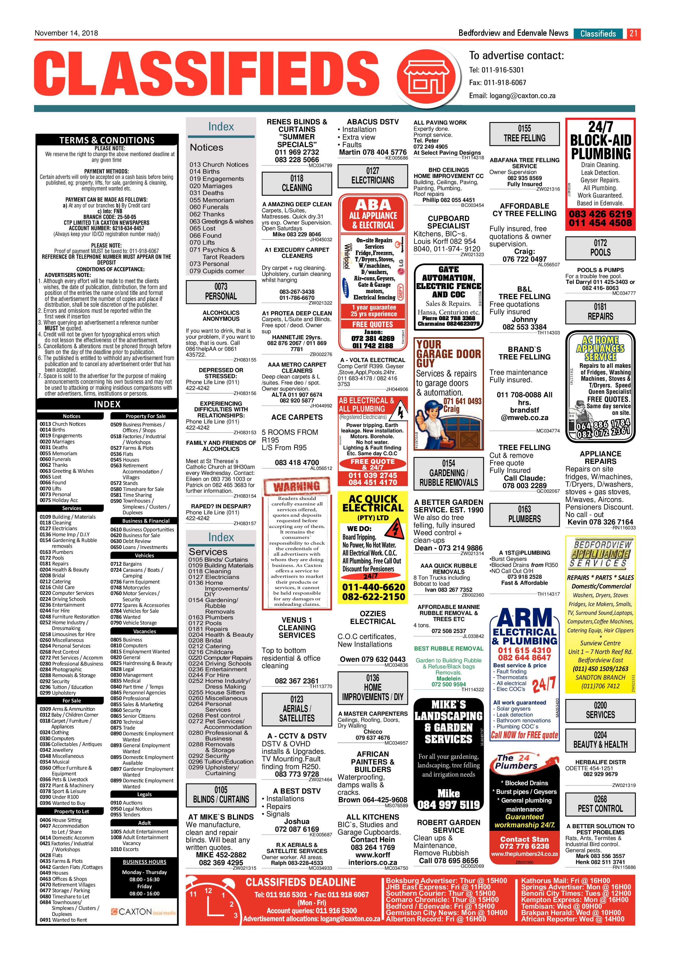 Bedfordview and Edenvale news 14 November 2018 page 21