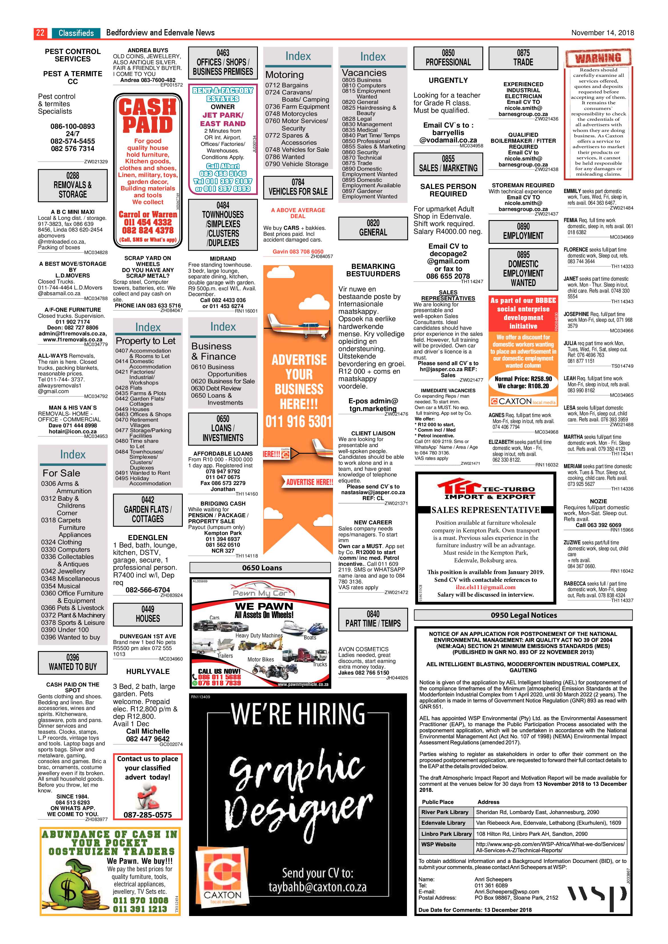 Bedfordview and Edenvale news 14 November 2018 page 22