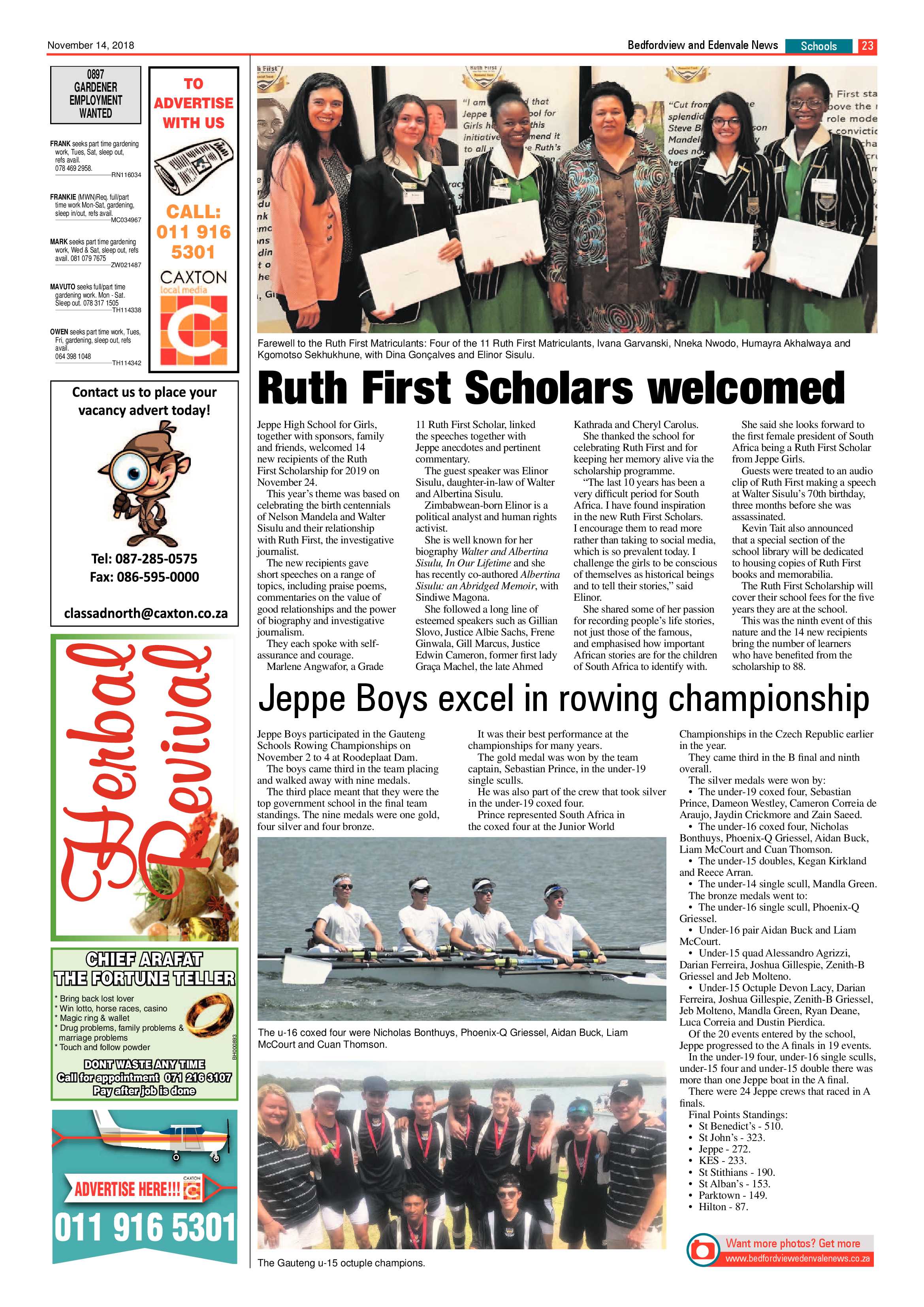 Bedfordview and Edenvale news 14 November 2018 page 23