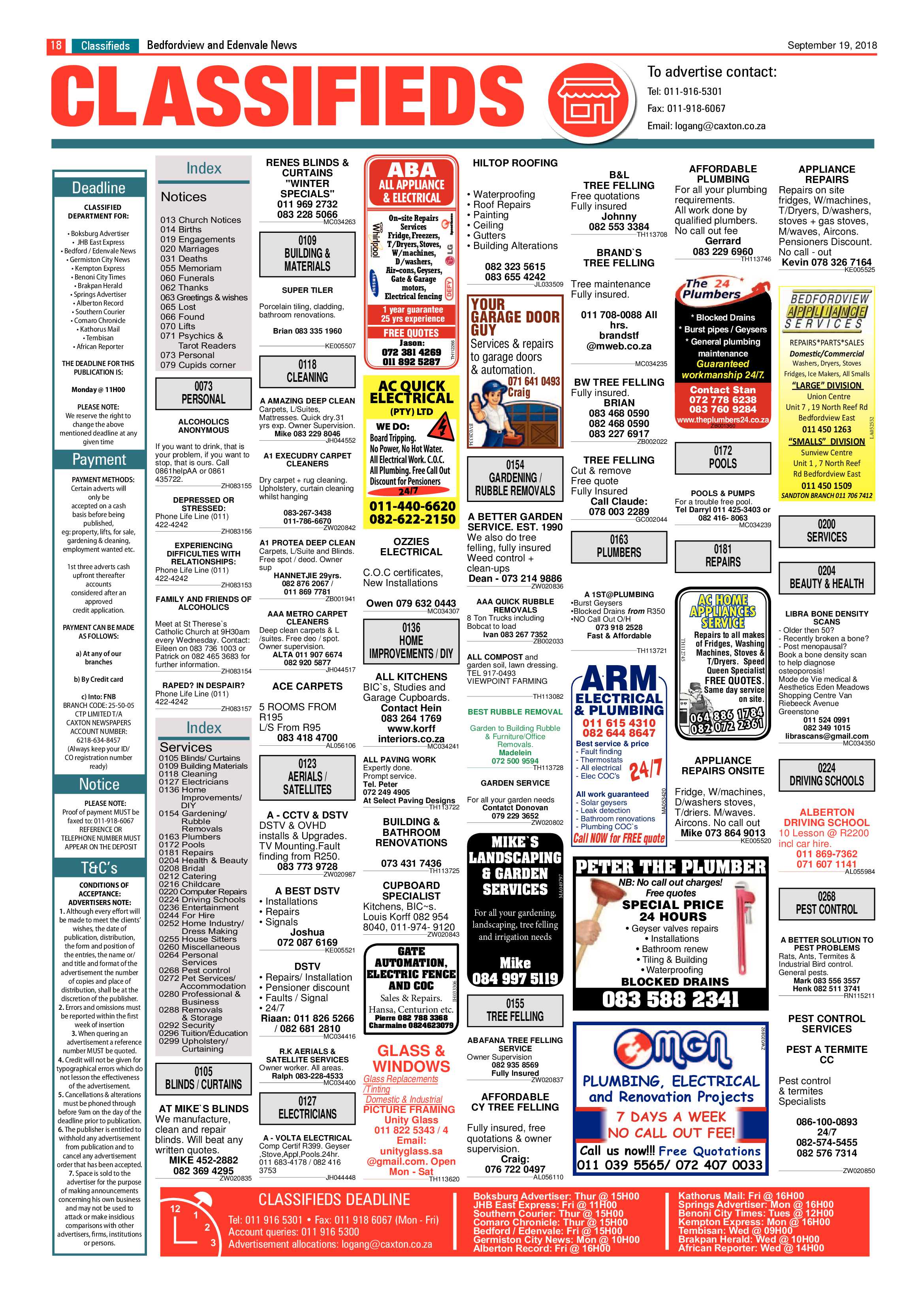 Bedfordview and Edenvale news 19 September 2018 page 18